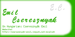 emil cseresznyak business card